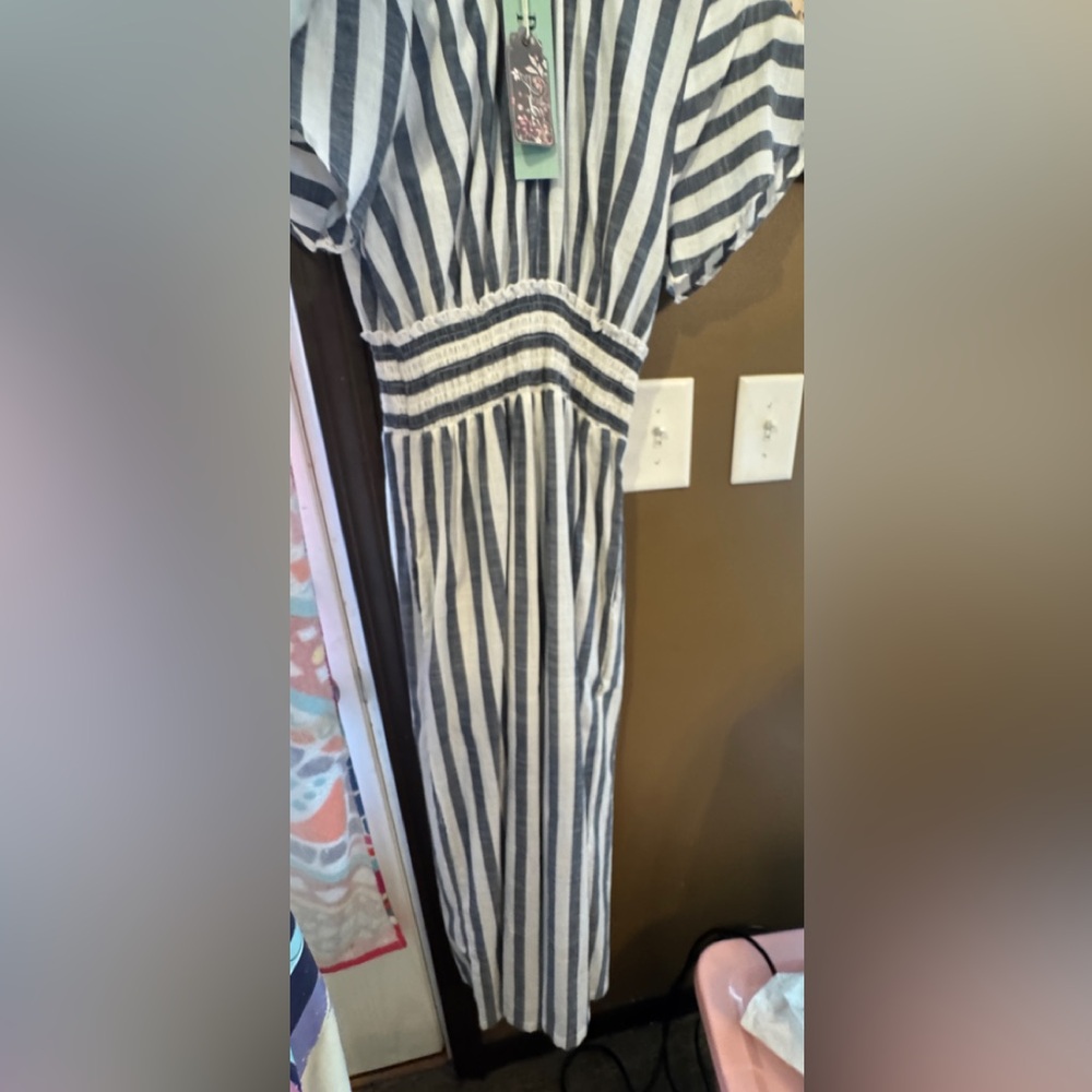 Striped pant suit one piece S